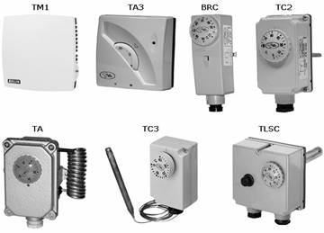 Термостаты TМ1, TA3, TC3, TA, TC3, BRC, TC2, TLSC, TR2, LS1,ERT