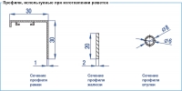 Профили, изпользуемые при изготовлении решеток вентиляционной решетки  ВР-ГН3, ГН4, ГН5