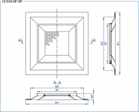 Посадочные размеры и сечение профиля вентиляционной решетки ВР-ПР