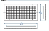 Посадочные размеры и сечение профиля вентиляционной решетки ВРС1