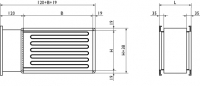 Схема. Воздухонагреватели - электрические EO, для прямоугольных каналов