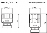 Габаритные размеры электроприводов MSC/MLM
