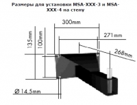 Размеры для установки MSA-XXX-3 и MSA-XXX-4 на стену
