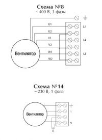 Схема подключения. Вентилятор CB Ex-ATEX