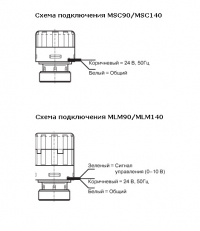 Схема подключения электропривода MSC/MLM для вентилей 2MV/3MV/4MV