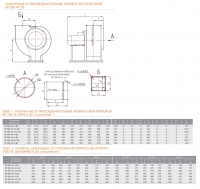 Габаритные и присоединительные размеры вентиляторов  ВР 280-46 ДУ (сх. 1)