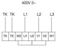 Схема подключения. Вентилятор KD 315 XL3, KD 355 M3, KD 355 XL3, KD 400 M3, KD 400 XL3, KD 450 M3, KD 450 XL3, KD 500 M3