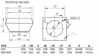 Габаритные размеры. Вентилятор DVS 500DS, DVS 630