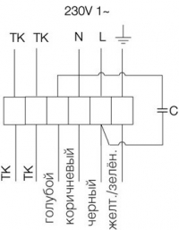 Схема подключения. Вентилятор CE 200-4