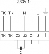 Схема подключения. Вентилятор CKS 355-1, CKS 400-1
