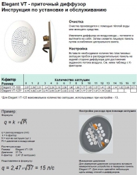 Инструкция по монтажу Elegant-VT