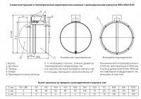 Схема конструкции и геометрические характеристики клапана КВП-120-НЗ-D