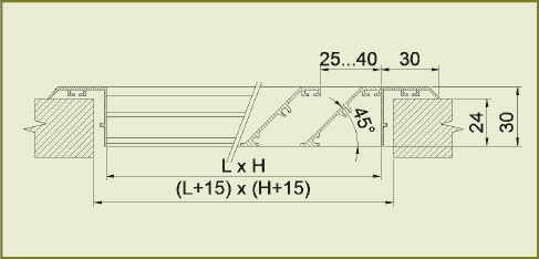Схема вентиляционной решетки АВ1