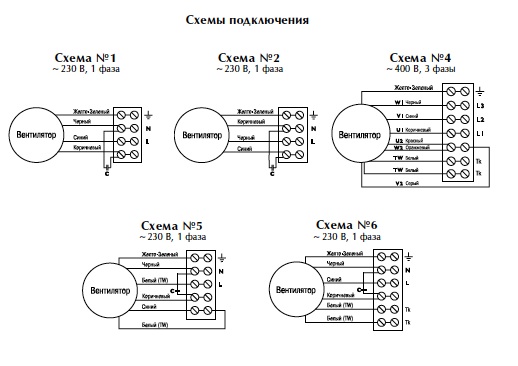 Схемы подключения вентиляторов DF