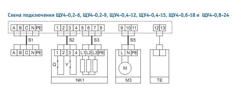 Схема подключения ЩУ4