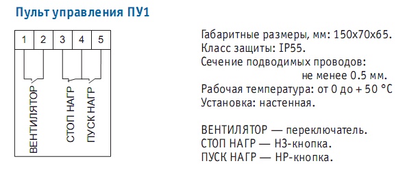 Схема пульта управления ПУ1