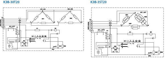 Электрические схемы тепловентиляторов КЭВ-30T20 / КЭВ-35T20