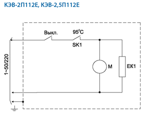 Электрические схемы завес КЭВ-2П112Е, КЭВ-2,5П112Е