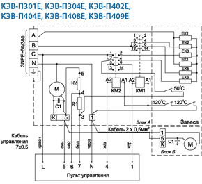 Электрические схемы завес КЭВ-П404Е