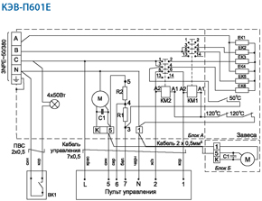 Электрические схемы завес КЭВ-П601Е