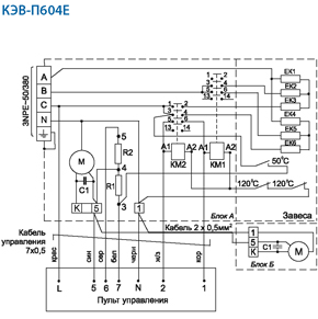 Электрические схемы завес КЭВ-П604Е