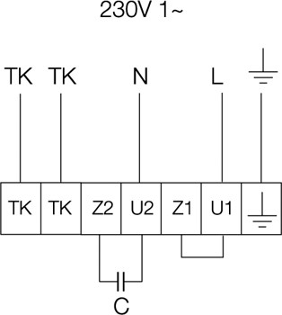 Схема подключения. Вентилятор RS 60-35 L1, RS 70-40 L1