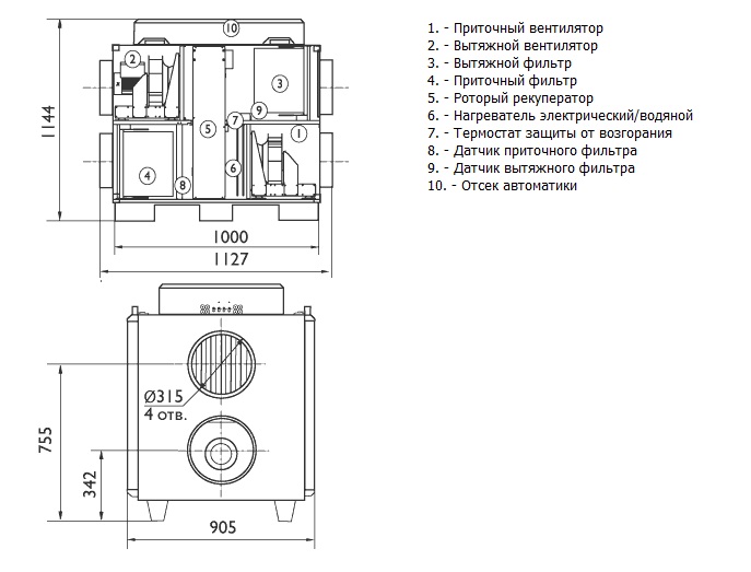 Габаритные размеры ALBATROS L14RE, L14RW