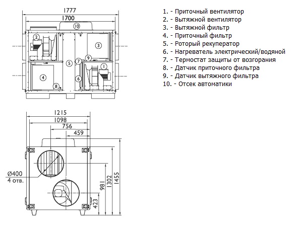 Габаритные размеры BATALBATROS L40RE, L40RW