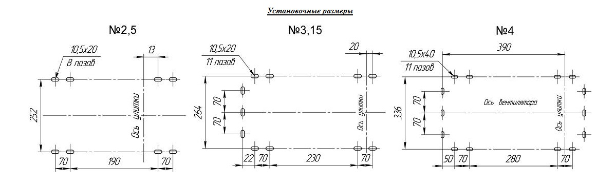 Установочные размеры ВР 240-26